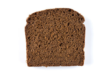Rye bread slices isolated on white background