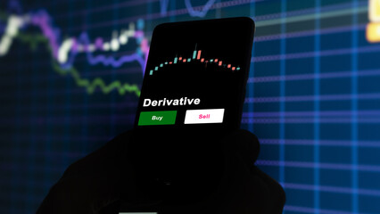 An investor's analyzing the Derivative etf fund on screen. A phone shows the ETF's prices prices...