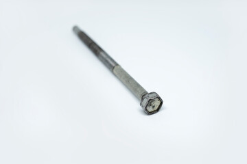 dirty long bolts on a white background