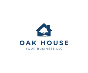 Simple Oak House Business Logo Design Template