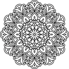 Adult coloring page Mandala.Hand drawn illustration.ornament design for coloring page