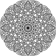 Adult coloring page Mandala.Hand drawn illustration.ornament design for coloring page