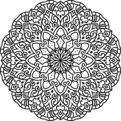 Adult coloring page Mandala.Hand drawn illustration.ornament design for coloring page