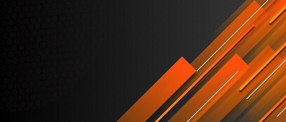 Abstract orange line on black background for presentation design