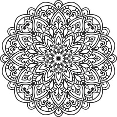 Adult coloring page Mandala.Template for coloring book page