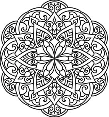 Adult coloring page Mandala.Template for coloring book page