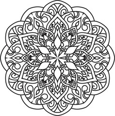 Adult coloring page Mandala.Template for coloring book page