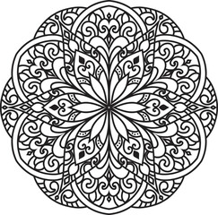 Adult coloring page Mandala.Template for coloring book page