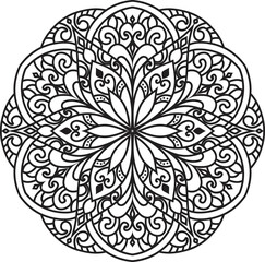 Adult coloring page Mandala.Template for coloring book page