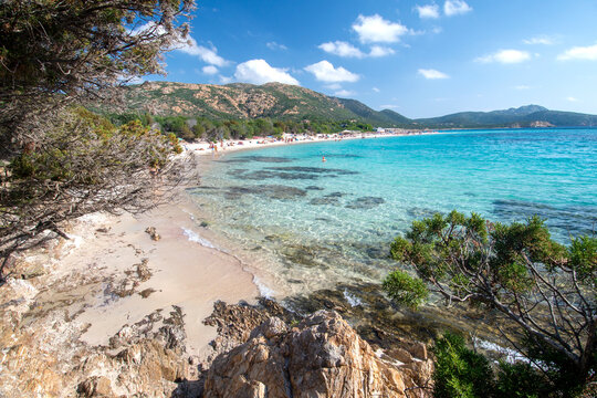 white sand and crystal clear water at Tuerredda Beach, Teulada, Sardinia