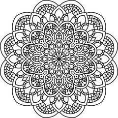 Anti-stress coloring book page for adults.Oriental mystical pattern.Yoga mandala.
