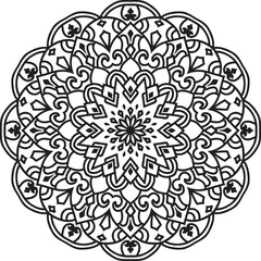 Anti-stress coloring book page for adults.Oriental mystical pattern.Yoga mandala.