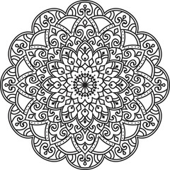 Anti-stress coloring book page for adults.Oriental mystical pattern.Yoga mandala.