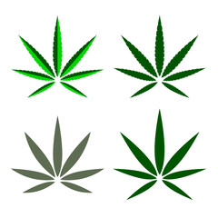 Icons of marijuana leaves