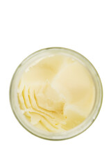 the natural coconut oil in the jar