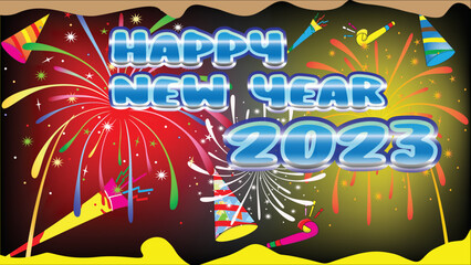 A vector Illustration of Happy New Year 2023