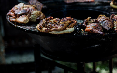 Grilling whole chickens