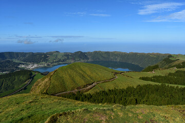 Lovely View of Blue Lake of Sete Cidades
