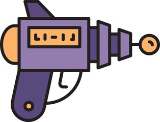 futuristic and space gun icon illustration