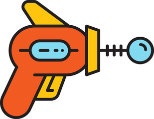 futuristic and space gun icon illustration