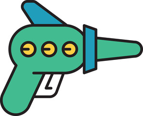 futuristic and space gun icon illustration
