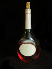Isolated wine bottle with black background
