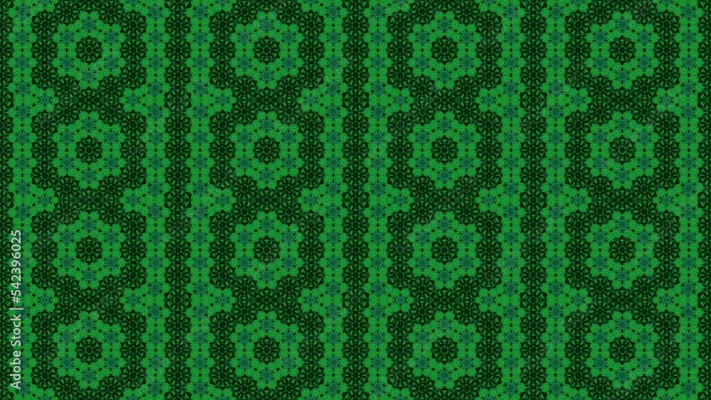 Poster green backdrop with an abstract pattern.