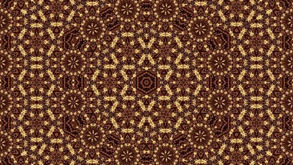 Brown backdrop with an abstract golden pattern.