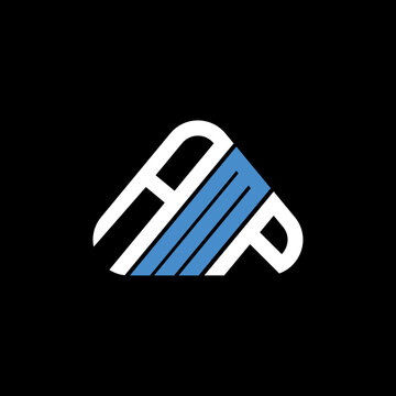 AMP letter logo creative design with vector graphic, AMP simple and modern logo in round triangle shape.