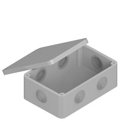 3d rendering illustration of a rectangular junction box