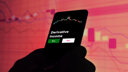 An investor's analyzing the Derivative Income etf fund on screen. A phone shows the ETF's prices...