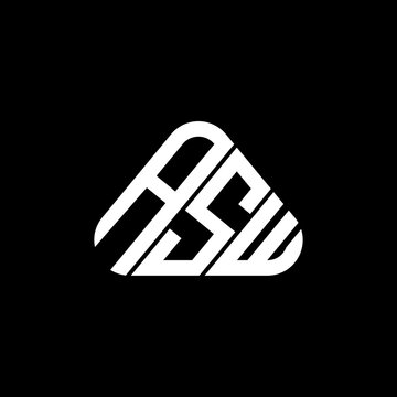 ASW letter logo creative design with vector graphic, ASW simple and modern logo in round triangle shape.