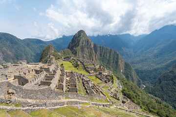 panoramic views of machu picchu ruins, peru