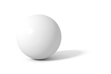White matt sphere, PNG isolated on transparent background	
