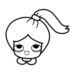 outline ponytail girl