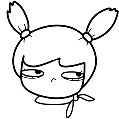 outline ponytail girl