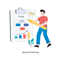 Business Planning flat style design vector illustration. stock illustration