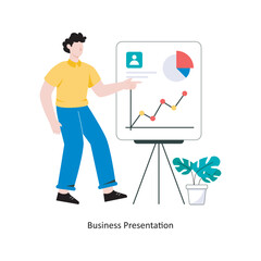 Business Presentation flat style design vector illustration. stock illustration
