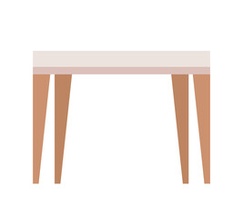 Table semi flat color vector object. Desk for kitchen and office. Editable element. Full sized item on white. Interior element simple cartoon style illustration for web graphic design and animation