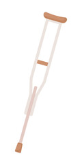 Crutch semi flat color vector object. Medical supporting device. Editable element. Full sized item on white. Health care simple cartoon style illustration for web graphic design and animation