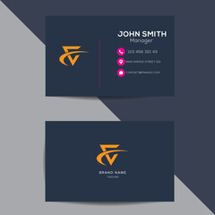 Creative and Clean Business Card Template, Double sided creative business card template vector illustration