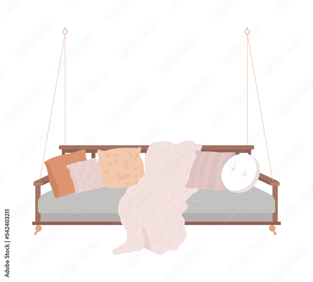 Aufkleber suspended sofa for home terrace semi flat color vector object. editable element. full sized item on 