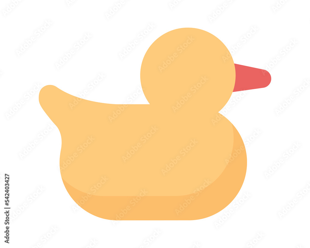 Poster yellow bath duck semi flat color vector object. editable element. full sized item on white. kid toy 