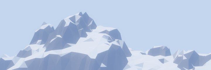 Fototapeta na wymiar 3D low polygon snow mountain.