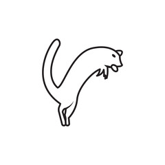 illustration of the line formation of a fox or weasel or the like.