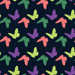 Butterfly vector seamless pattern