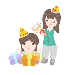 New year party people, celebrating and happy Christmas