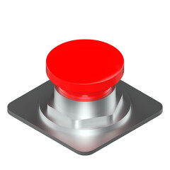 3d rendering illustration of a red button