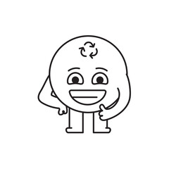 Smile planet color line icon. Ecology