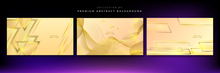 Set of luxury elegant gold and pink abstract background